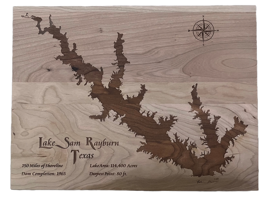 Lake Sam Rayburn Cutting Board