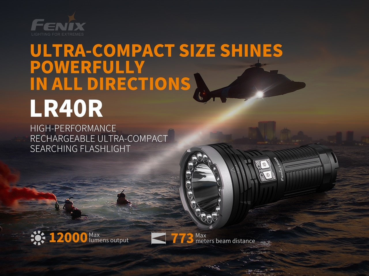 LR40R 12,000 Lumen Flashlight