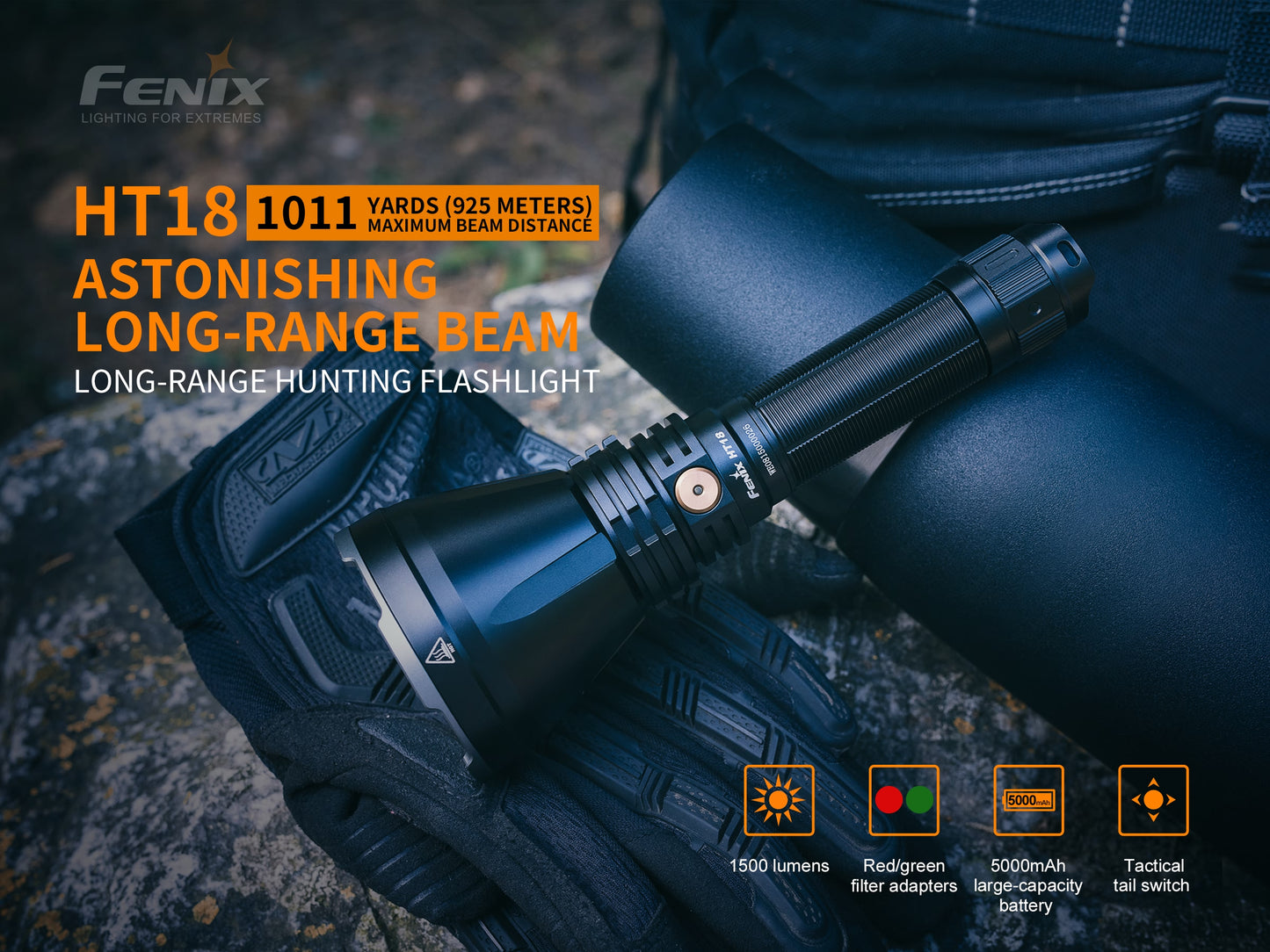HT18 1500 Lumen Long-Distance Flashlight