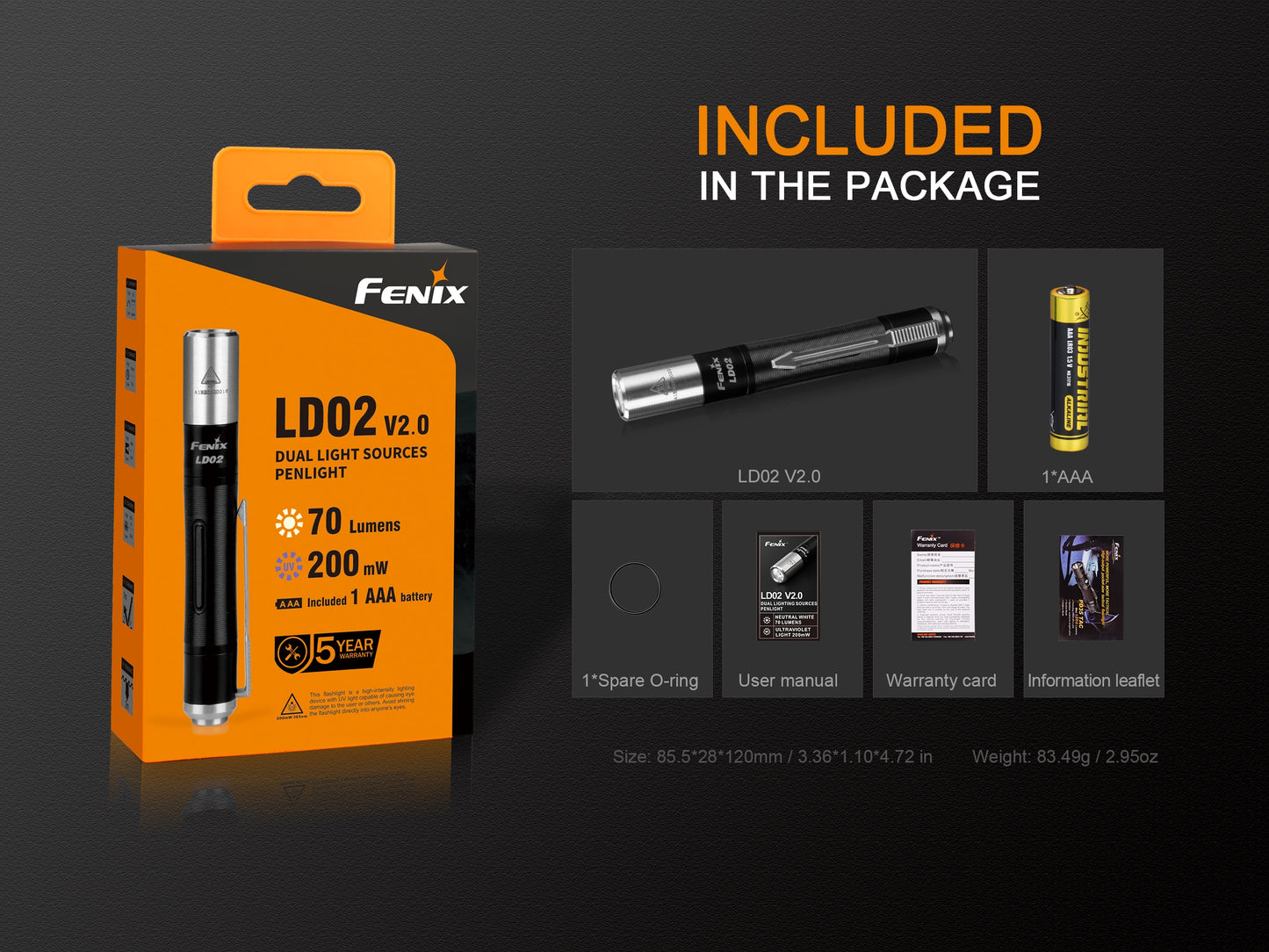 LD02 V2.0 LED Penlight with UV Lighting