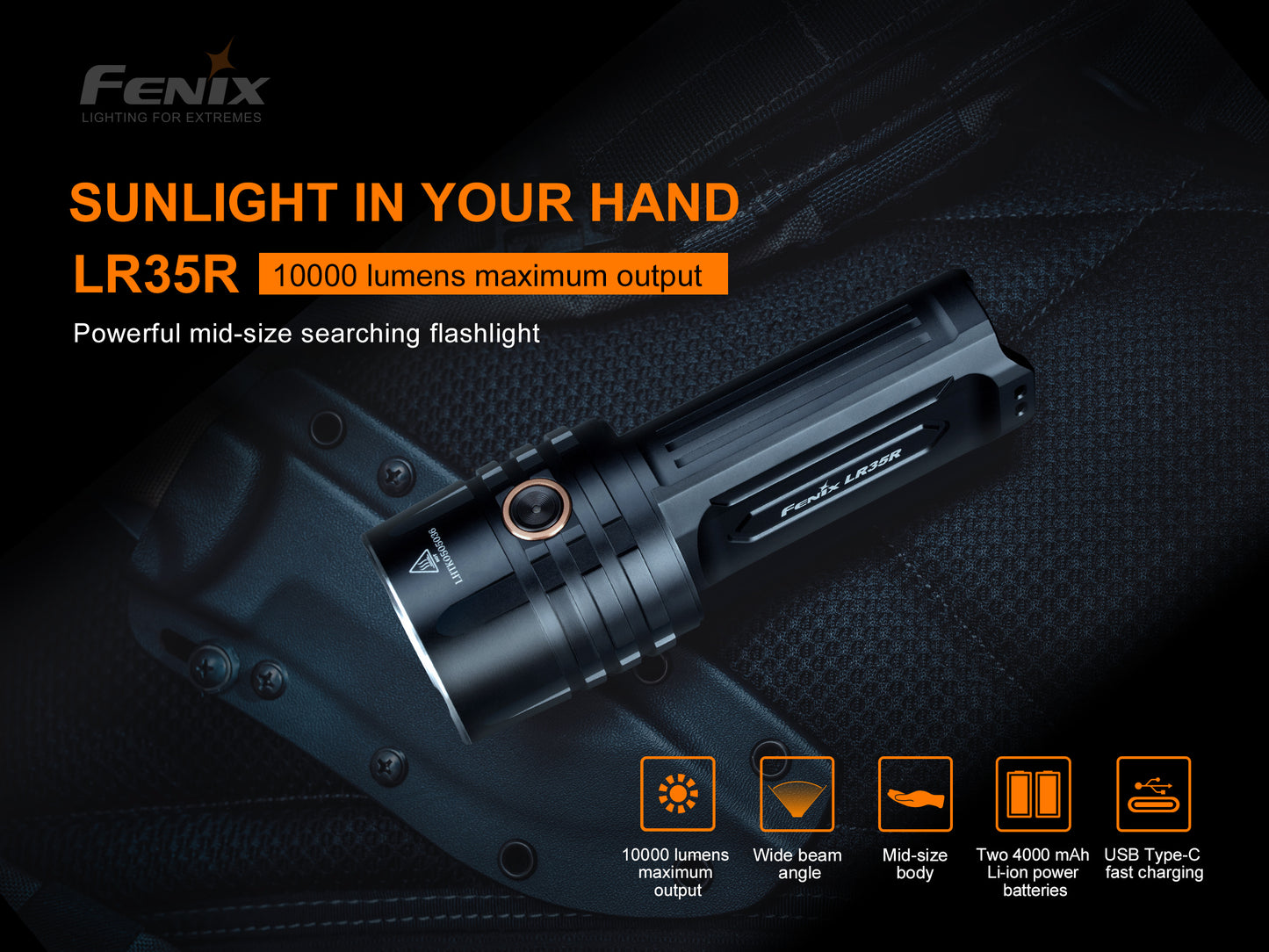 LR35R 10,000 Lumen Flashlight