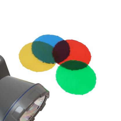 Vapor Trail Display headlamp with red, blue, green and yellow replacement color lenses