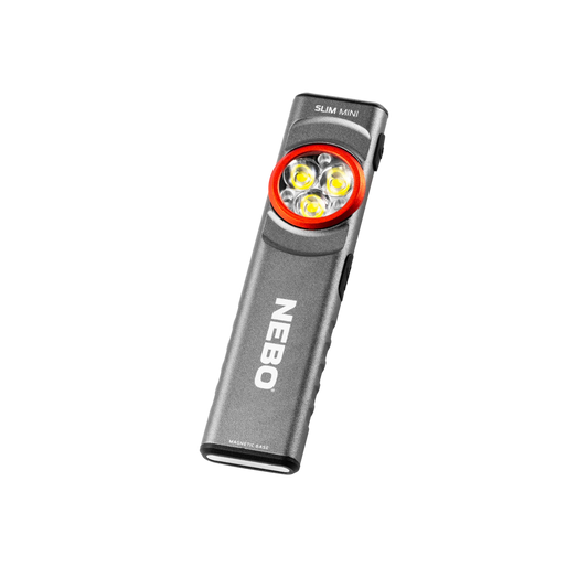 NEBO Slim Mini 250 lumen rechargeable pocket flashlight, front view