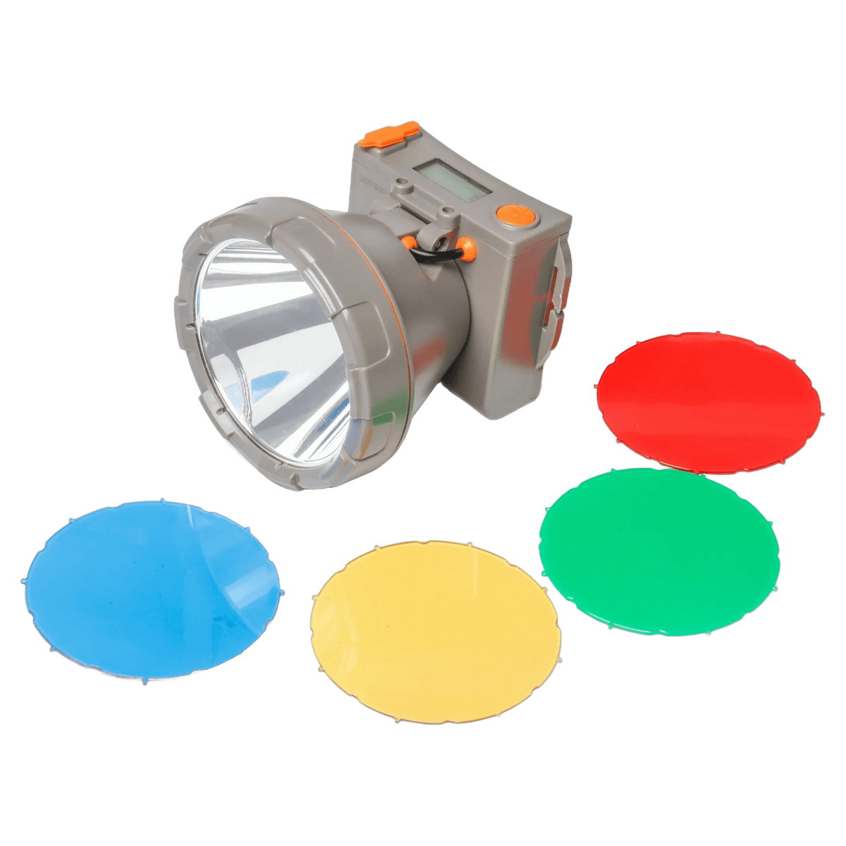 VTS Display 10 watt headlight with blue, yellow, green and red color filter lenses